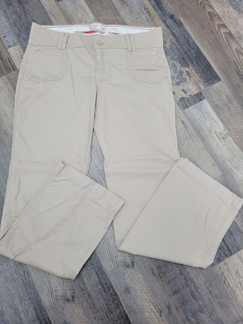 Old Navy Size 12 Beige Mid Rise Mico Corduroy Wide Leg Pants
